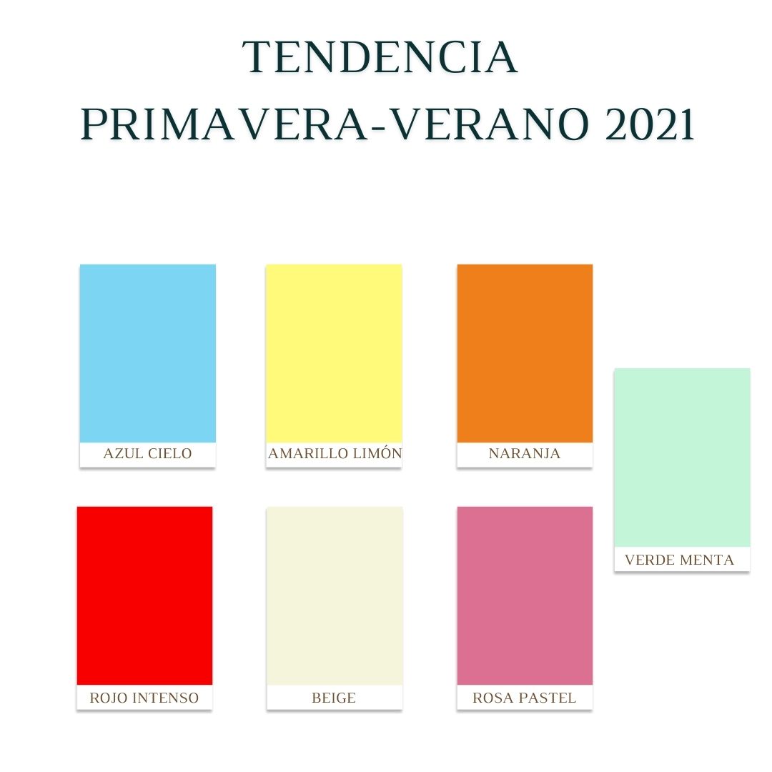 Colores tendencia primavera-verano 2021